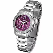 Roven Dino羅梵迪諾 璀璨羅馬三眼時尚錶(紫-大)