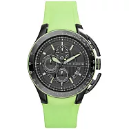 A│X Armani Exchange 品味醞釀時尚橡膠運動錶-鐵灰