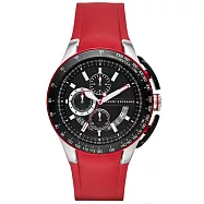 A|X Armani Exchange 品味醞釀時尚運動錶-紅