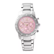 Roven Dino羅梵迪諾 璀璨羅馬三眼時尚錶(粉紅-小)