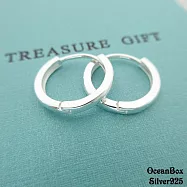 白金/素銀/金色。質感亮面圈圈針式易扣925純銀耳環 素銀1.6cm