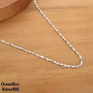 50cm-60cm。細緻質感滿天星義大利925純銀單鍊 (925純銀.外鍍正白K)24吋60cm