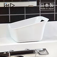 【日本岩谷Iwatani】RETTO 日製曲面一體簡約方形浴室舀水盆-2色可選 -白