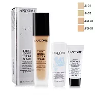 LANCOME 蘭蔻 零粉感持久入門組[零粉感超持久粉底 +肌因賦活露+清柔卸妝乳]-公司貨 #B-01