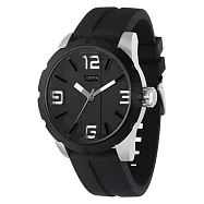 Levi’s 詭影任務立體時標時尚腕錶-黑x銀時標