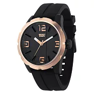 Levi’s 詭影任務立體時標時尚腕錶-黑x玫瑰金框