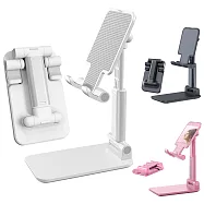 貼心設計!! 可折疊伸縮 平板電腦 手機支架 多角度自由調整 固定架 手機座 鋁合金支架 視訊/追劇好幫手白色