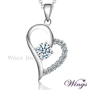 【WINGS】八心八箭項鍊《鍾愛》|精鍍白K金 閃耀擬真鑽 甜美浪漫風