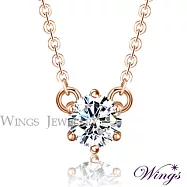 【WINGS】八心八箭項鍊 《燦星雅沁》|一克拉 精鍍玫瑰金 閃耀擬真鑽