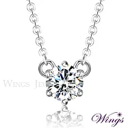 【WINGS】八心八箭項鍊 《燦星雅沁》|一克拉 精鍍白K金 閃耀擬真鑽