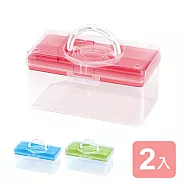 《真心良品x樹德》愛麗兒手提雙層收納箱2入組