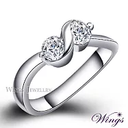 【WINGS】八心八箭戒指《戀戀心語》|精鍍白K金 輕奢系列 5號