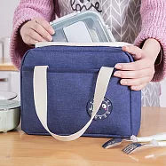 時尚簡約铝箔加厚便當袋手提袋保温袋天藍色