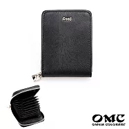 【OMC】12卡馬鬃紋牛皮位直式牛皮卡片夾(2色)黑色