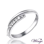 【WINGS】星盼.精鍍白K金纖細微鑲戒指|輕奢線戒系列 3號