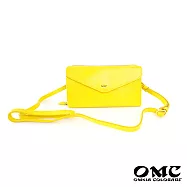 【OMC】時尚名模信封式兩用牛皮手拿包(黃色)