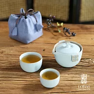 【陸寶LOHAS】洄瀾蓋碗 旅行茶器 三色可選 一壺兩杯+壺袋 天青色