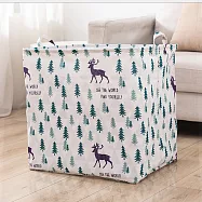 【EZlife】巨無霸束口防潮玩具衣被收納袋洗衣籃(50x40x50cm)森林鹿