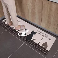 【巴芙洛】紓壓舒適防滑廚房皮革地墊45x120cm 貓咪圍牆(45x120)