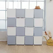 【H&R安室家】16格16門收納櫃-12吋百變收納櫃/組合櫃-HP59霧霾紫