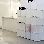 【H&R安室家】16格16門收納櫃-12吋百變收納櫃/組合櫃-HP59清透白