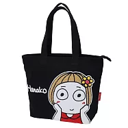 日本限定Kcompany kikipuri大眼女孩花子單肩大帆布包KI-TT系列(附暗袋)黑色 黑色