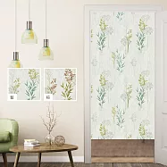 【巴芙洛】青青河邊草風水簾88x176cm(日製風格/一片式/長門簾) 藍色風水簾