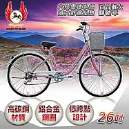 《飛馬》26吋6段變速百合淑女車-粉/白 526-09 粉色