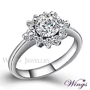 【WINGS】一克拉八心八箭戒指《花火》|璀璨擬真鑽 古典華麗風 6號