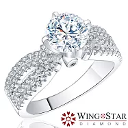 【WINGS】一克拉八心八箭戒指《璀璨芳華》|密釘華麗排鑽設計 5號