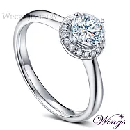 【WINGS】守護 完美八心八箭50分擬真鑽戒 925純銀精鍍白K金女戒 聖誕(擬真鑽 八心八箭 鑽 純銀) 5號