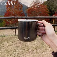 【Caldo卡朵生活】Loft復古簡約304不鏽鋼附蓋馬克杯400ml 靜謐黑