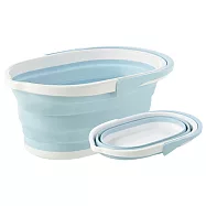 【EZlife】可摺疊大容量多功能清潔水桶北歐藍