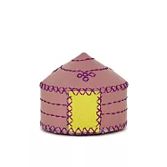 【蒙古傳統】軟軟皮蒙古包鑰匙圈-櫻花粉