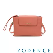 ZODENCE LIZ進口牛皮手拎皮夾包 粉橘