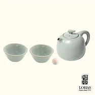 【陸寶LOHAS】汝窯藏器 自在茶器組 瑪瑙入釉 重現宋汝之美 一壺兩杯 錦珠壺