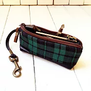 WaWu 拉鍊鑰匙包 客製接單生產 (深藍綠格)