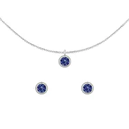 [SW 歐洲百年品牌訂製水晶] Snatch X MINIMENT迷你們 幸運水晶耳環項鍊禮盒組附SNATCH限定禮盒 10.蒙大拿夜晚灰藍項鍊(九月幸運色)