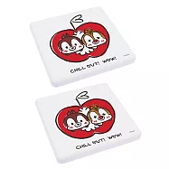 [迪士尼] Tsum系列珪藻土杯墊-兩入一組 - 多款可選 (10x10x0.9cm)蘋果奇奇蒂蒂