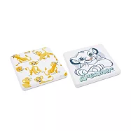 [迪士尼] 獅子王系列珪藻土杯墊 - 方款/圓款 - 兩入一組 - 多款可選 (10x10x0.9cm)好奇辛巴(方)