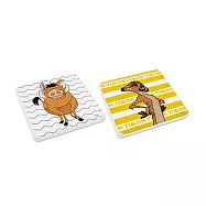 [迪士尼] 獅子王系列珪藻土杯墊 - 方款/圓款 - 兩入一組 - 多款可選 (10x10x0.9cm)幾何彭彭&丁滿((方)