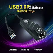 USB3.0轉RJ45網路轉接線(RJ-07) 傳輸速率達1000Mbps!黑色