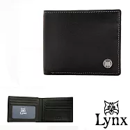 Lynx - 美國山貓自信熟男軟牛皮5卡1照短夾黑色