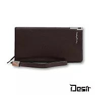 Desir男士時尚經典多功能手機錢包長夾咖