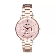 GOTO Nostalgia懷舊系列-壓花玻璃-十字花-女-玫瑰金X粉面(GS1099B-44-841)