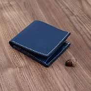 Be Two 手工皮件 ∣ 真皮男用零錢短夾 牛皮錢包皮夾【藍色牛皮零錢短夾】