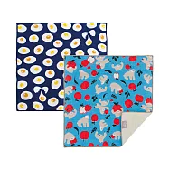 日本 +ima有機棉方巾〈吃貨系列〉樹獺x蘋果+荷包蛋二入組