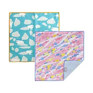 日本 +ima有機棉方巾〈海洋動物系列〉融冰上的北極熊+小魚糖果二入組