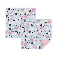 日本 +ima有機棉方巾〈森林動物系列〉馬來膜x睡蓮二入組