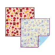 日本 +ima有機棉方巾〈森林動物系列〉法鬥x勿忘我草+猩猩x火鶴花二入組
